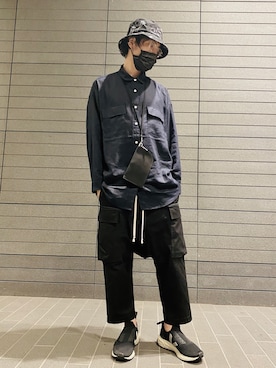 「RICK OWENS」｜「アイテム（財布/小物）」を使った、BFさん（メンズ・175cm）の夏コーディネート