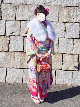 「アイテム（バレッタ/ヘアクリップ）」を使った、愛ゆえにさん（レディース・154cm）の冬コーディネート