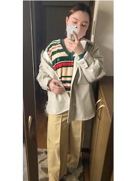 「CHUMS（チャムス）のアイテム（トップス）」を使った、mmmfurugiさん（レディース・148cm）の春コーディネート