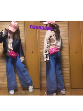 「RETRO GIRL（レトロガール）のアイテム（ライダースジャケット）」を使った、N A Aさん（レディース・159cm）の春コーディネート