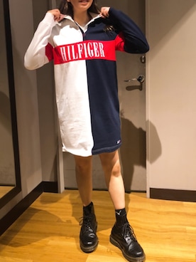 「TOMMY HILFIGER」｜「アイテム（ワンピース/ドレス）」を使った、N A Aさん（レディース・159cm）の冬コーディネート