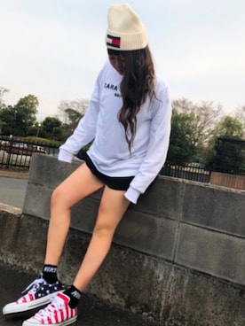 「星条旗」｜「アイテム（その他）」を使った、N A Aさん（レディース・159cm）の春コーディネート