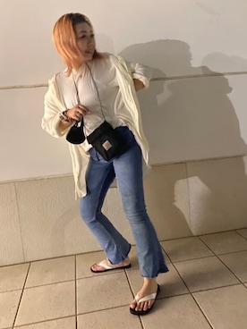 「オーバーシャツ」｜「アイテム（財布/小物）」を使った、N A Aさん（レディース・159cm）の秋コーディネート
