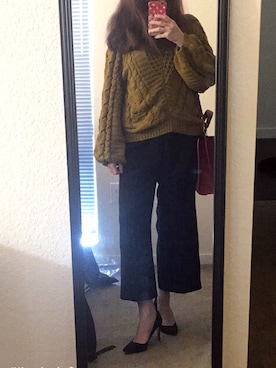 「EXPRESS（エクスプレス）のアイテム（スラックス）」を使った、Thao Nguyenさん（レディース・165cm）の秋コーディネート