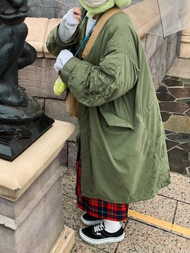 「PENDLETON（ペンドルトン）のアイテム（スカート）」を使った、ジュリさん（レディース・163cm）の冬コーディネート