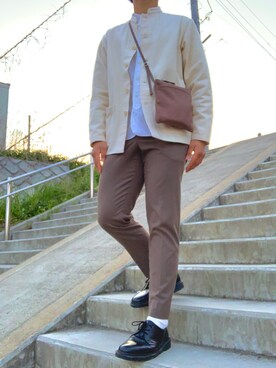 「Dr. Martens（ドクターマーチン）の［UNISEX/ユニセックス］Dr.Martens ドクターマーチン 3EYE GIBSON 1461 MONO 3ホール ギブソン シューズ（ドレスシューズ）」を使った、yasu【相互】さん（メンズ・175cm）の春コーディネート