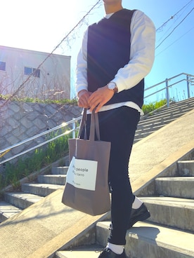 「Dr. Martens（ドクターマーチン）の［UNISEX/ユニセックス］Dr.Martens ドクターマーチン 3EYE GIBSON 1461 MONO 3ホール ギブソン シューズ（ドレスシューズ）」を使った、yasu【相互】さん（メンズ・175cm）の春コーディネート