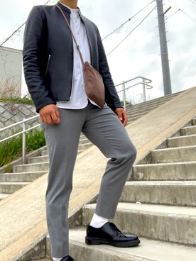 「Dr. Martens（ドクターマーチン）の［UNISEX/ユニセックス］Dr.Martens ドクターマーチン 3EYE GIBSON 1461 MONO 3ホール ギブソン シューズ（ドレスシューズ）」を使った、yasu【相互】さん（メンズ・175cm）の春コーディネート