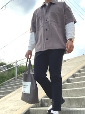 「Dr. Martens（ドクターマーチン）の［UNISEX/ユニセックス］Dr.Martens ドクターマーチン 3EYE GIBSON 1461 MONO 3ホール ギブソン シューズ（ドレスシューズ）」を使った、yasu【相互】さん（メンズ・175cm）の春コーディネート