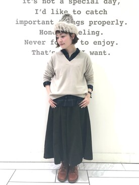 studio CLIP 呉ゆめタウン店さんの「コーデュロイフレアスカート」を使ったコーディネート