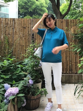 「JOHN SMEDLEY（ジョンスメドレー）のアイテム」を使った、圈圈さん（レディース・158cm）の夏コーディネート