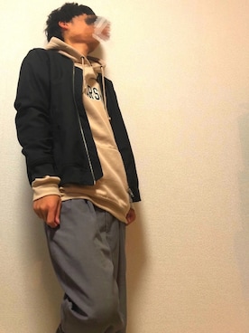 「JUNRED（ジュンレッド）のアイテム（MA-1）」を使った、HARUMAKIさん（メンズ・170cm）の秋コーディネート