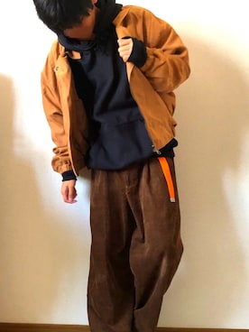 「ZIP FIVE（ジップファイブ）のアイテム（ライダースジャケット）」を使った、HARUMAKIさん（メンズ・170cm）の秋コーディネート