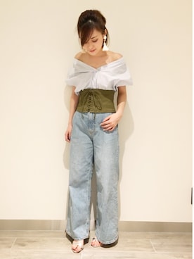 「コルセット」｜sumireさん（レディース・157cm）の春コーディネート