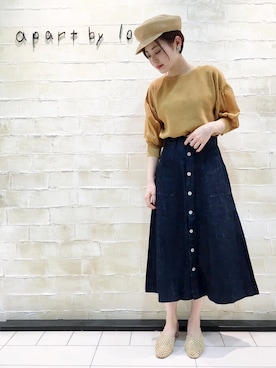 「アパートバイローリーズ」｜「アイテム（帽子）」を使った、sumireさん（レディース・157cm）の春コーディネート