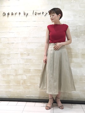 「ロンクスカート」｜「アイテム（サンダル）」を使った、sumireさん（レディース・157cm）の夏コーディネート