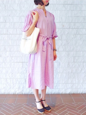 「OLIVER PEOPLES」｜「アイテム（ワンピース/ドレス）」を使った、mana_ogawaさん（レディース・170cm）の夏コーディネート