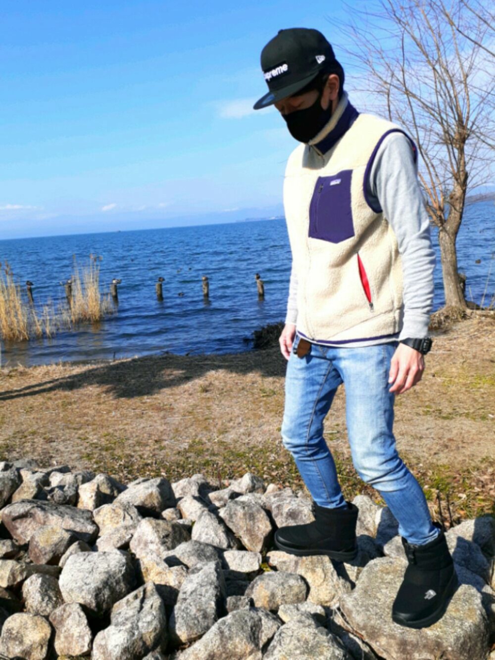 「THE NORTH FACEのアイテム（ブーティ、ブラック系）」を使った、Ta-ka-777さん（メンズ・173cm）の冬コーディネートの1枚目の写真