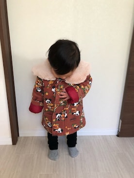 「1歳6ヶ月」｜「アイテム（ブルゾン）」を使った、miiiさん（キッズ・80cm）の冬コーディネート
