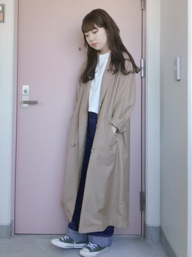 「RAGEBLUE（レイジブルー）のアイテム（トレンチコート）」を使った、konatsuさん（レディース・158cm）の春コーディネート