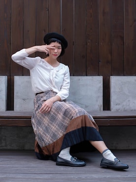 「SM2（エスエムツー）のアイテム（ハンチング/ベレー帽）」を使った、シカさん（レディース・167cm）の冬コーディネート