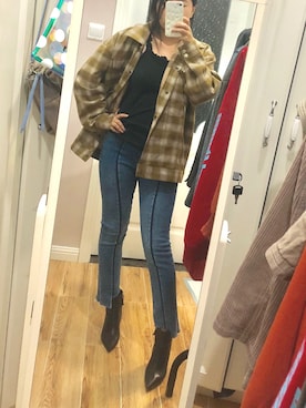 「axes femme（アクシーズファム）のアイテム（タンクトップ）」を使った、Nrbabyさん（レディース・162cm）の秋コーディネート