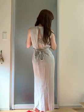「SNIDEL（スナイデル）のアイテム（ワンピース/ドレス、ベージュ系）」を使った、ぱややさん（レディース・160cm）の夏コーディネート