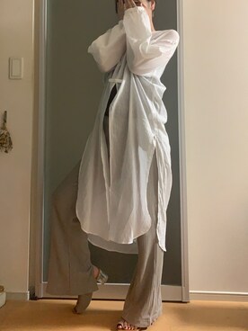 「CIAOPANIC（チャオパニック）のアイテム（トップス、ホワイト系）」を使った、ぱややさん（レディース・160cm）の秋コーディネート