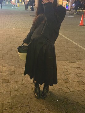 「MOUSSY（マウジー）のアイテム（トップス、グレー系）」を使った、ぱややさん（レディース・160cm）の冬コーディネート