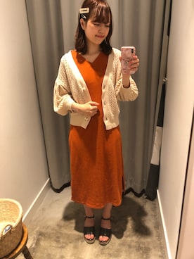 「ハデ色」｜「アイテム（ワンピース/ドレス）」を使った、moeさん（レディース・156cm）の春コーディネート