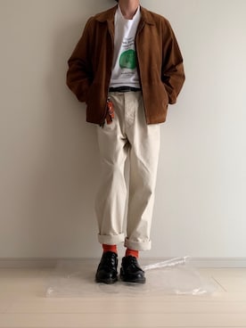 「アイテム（キーホルダー、オレンジ系）」を使った、みずいろさん（メンズ・173cm）の春コーディネート