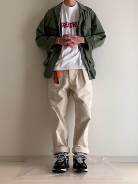 「アイテム（キーホルダー、オレンジ系）」を使った、みずいろさん（メンズ・173cm）の春コーディネート