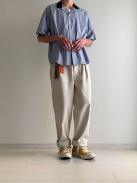 「アイテム（キーホルダー、オレンジ系）」を使った、みずいろさん（メンズ・173cm）の春コーディネート