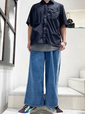 「プーマ」｜TAKA-Q スタッフさん（メンズ・170cm）の夏コーディネート