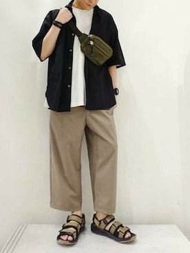 「HI-TEC（ハイテック）のアイテム」を使った、TAKA-Q スタッフさん（メンズ・171cm）の夏コーディネート