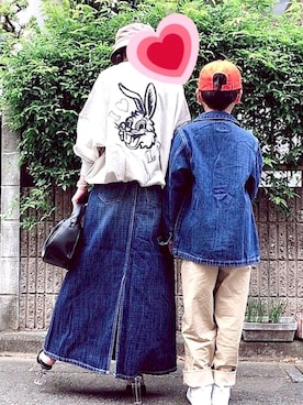 「息子」｜「アイテム（その他）」を使った、ちゃあさん（レディース・154cm）の春コーディネート