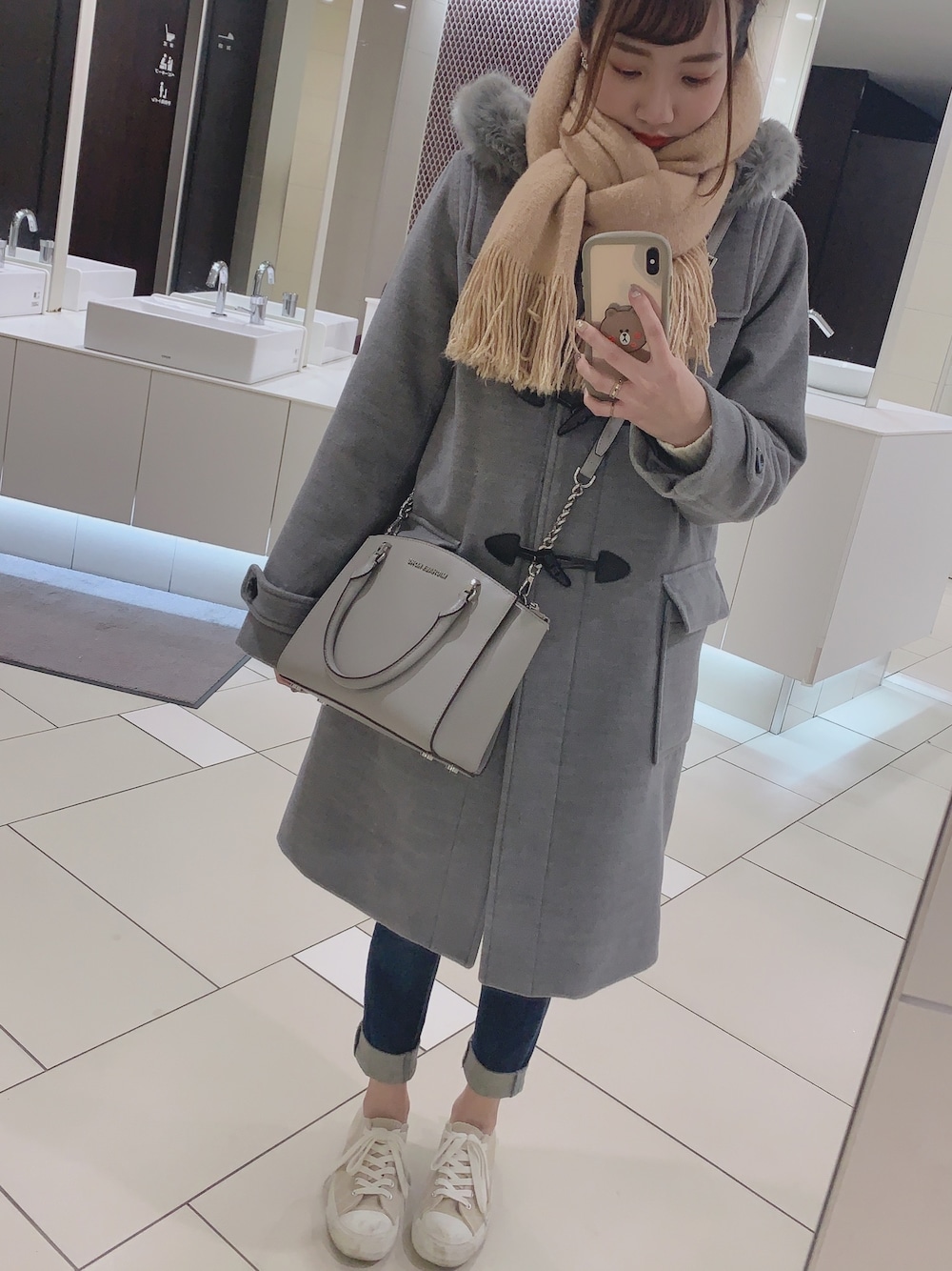 Heatherのダッフルコート（グレー系）を使った人気ファッション