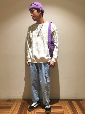 「RAGEBLUE（レイジブルー）のアイテム（トートバッグ）」を使った、松野。さん（メンズ・175cm）の冬コーディネート