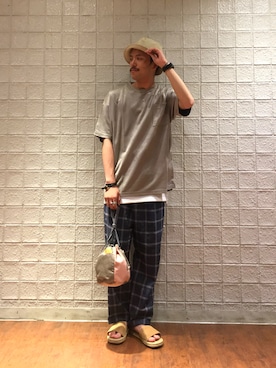 「RAGEBLUE（レイジブルー）のアイテム（ハンドバッグ）」を使った、松野。さん（メンズ・175cm）の夏コーディネート