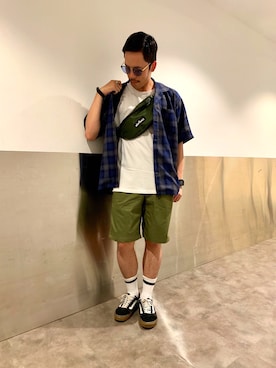 「WILD THINGS（ワイルドシングス）のアイテム（バッグ）」を使った、松野。さん（メンズ・175cm）の夏コーディネート