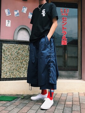 「RICHARDSON（リチャードソン）のアイテム（トップス）」を使った、K I K U D E N さん（メンズ・173cm）の夏コーディネート
