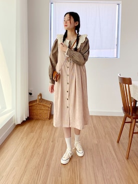 「autumn look」｜「アイテム（ワンピース/ドレス）」を使った、vnutstudio.jpさん（レディース・160cm）の秋コーディネート