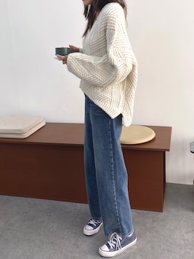 ワイドパンツ スニーカー の人気ファッションコーディネート 地域 韓国 Wear