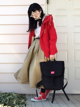 「クリスマス」｜「アイテム（マウンテンパーカー）」を使った、kcoさん（レディース・157cm）の冬コーディネート