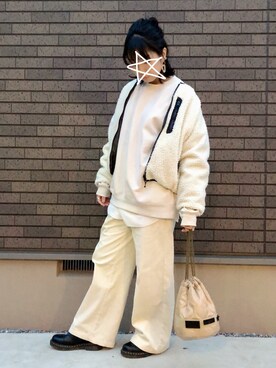 「アイテム（スウェット）」を使った、kcoさん（レディース・158cm・30代）の冬コーディネート