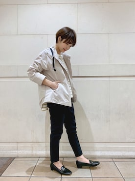 「Moname（モナーム）のアイテム（その他パンツ）」を使った、Yamadaさん（レディース・153cm）の春コーディネート