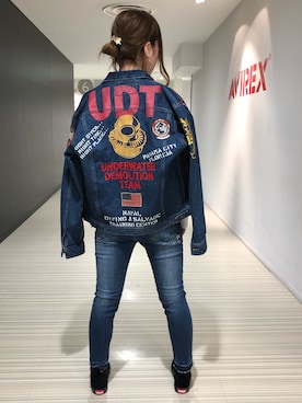 「肩掛け」｜「アイテム（ブルゾン）」を使った、にしはたさん（レディース・165cm）の冬コーディネート