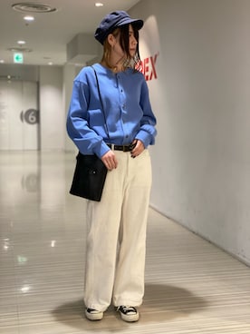 「春カラー」｜「アイテム（キャスケット）」を使った、にしはたさん（レディース・166cm）の冬コーディネート