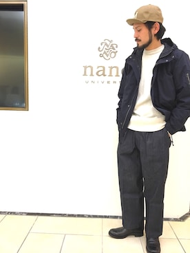 「NANO universe（ナノユニバース）のアイテム（ブルゾン）」を使った、nanouniverse難波STAFFさん（メンズ・170cm）の秋コーディネート