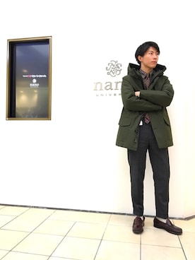 「WOOLRICH（ウールリッチ）のアイテム」を使った、nanouniverse難波STAFFさん（メンズ・170cm）の秋コーディネート